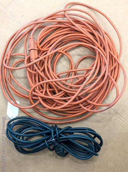 Very long and short extension cords in good condition, one of each to fit any situation.