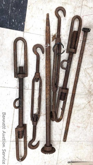 Turnbuckles up to 28", plus other heavy iron. Would make neat stems for yard art flowers.