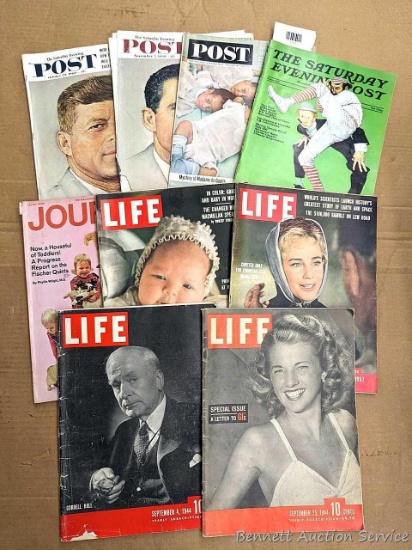 LIFE magazine from the 1940-50s, some WWII era. Plus 1960's and 1970's Saturday Evening Post and