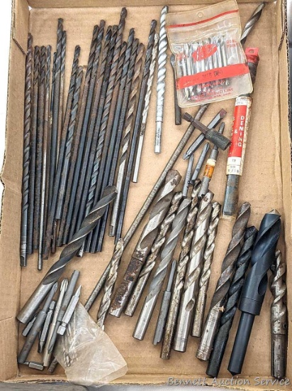 High speed and other drills up to 13/16" and smaller. Most smaller ones are aircraft drill bits.