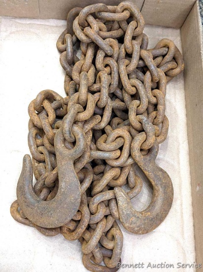 13" of 3/8" chain with slip hooks.