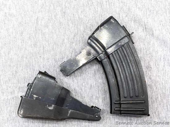 Two SKS magazines, seller notes 10 and 20 rounds mags. The larger measures 6 1/2" tall, the smaller