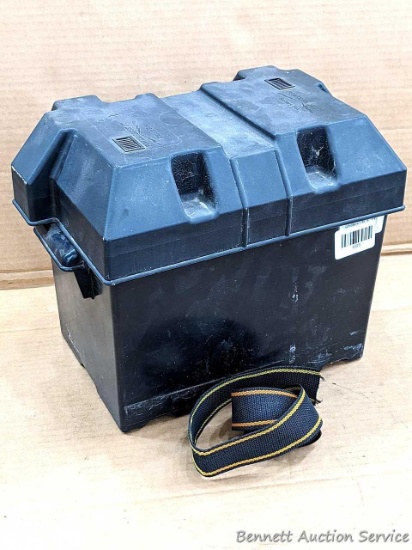 Powerhouse AT battery box fits group 24 and other batteries.