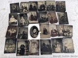 Antique tintypes or photos printed on metal. Each tintype is approx 2