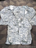 US Military Army digital camouflage combat uniform coats are all Large Regular. A little