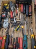 USA made and other screwdrivers; plus precision screwdrivers, 6' Lufkin tape measure, driver bits,