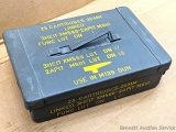 US Military machine gun ammo can for use on M139 anti-aircraft gun. Held twenty five round of 20mm