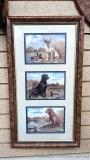 Hunting Labrador Retrievers picture features three 5x7 prints of dogs and ducks. Each print is