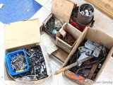 Wide variety of hardware incl nails, bolts, screws, shelf brackets, much more. Longest fastener I