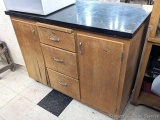 Very sturdy work table with cabinet for storage underneath is 47