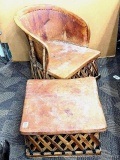 Very unique and eye-catching deck / porch chair and ottoman. Pick up a cushion or two and have a