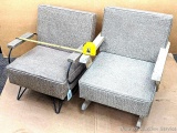 Two adorable retro kid's chairs each have 15
