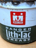Neat Midland Ranger Lith-Tac Grease can would look great displayed on the man cave or shop shelf.