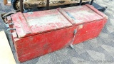 Nice lockable wooden box with handles is about 40