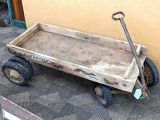 Vintage Greyhound wagon has unique double wheeled back axle, dually style. Measures approx 4ft long