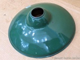 Green enameled light shade measures 15