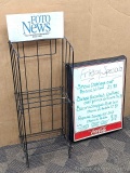 Dry Erase Coca Cola board and a Newspaper Stand. Sign measures 24