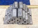 Approx 40 lbs reloading lead. Seller notes bricks are 13 Burnell hardness and good for casting