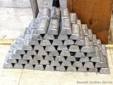 About 100 lbs reloading lead. Seller notes bricks are 13 Burnell hardness and good for casting
