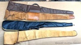 Four gun cases, leather and other. Rifle cases up to 59