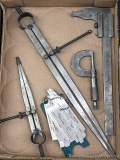 Vernier caliper, Lufkin micrometer, two spring calipers up to 14