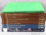 Nine outdoor or hunting and fishing books including Exploring America's Back Country, Fishing Lure
