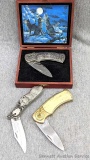 For the sportsman in your life! Nab up this coordinated set folding pocket knives. See pictures for