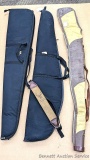 Trio of gun cases and a gun sling; longest case measures 51