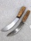 Two vintage skinning knives up to 10-3/8