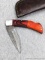 Seller notes this handmade damascus knife is 1095 and 15N20 steel. The knife has a 3