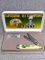 Case XX Superbowl XLV Packers Champion folding pocket knife with engraved blades and handles. The