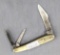 Vintage Remington folding pocket knife with two blades and a nail file. The knife is in overall good