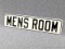 Stamped steel Men's room sign measures 1
