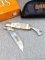 Marbles brand folding pocket knife with case and box. Box and blade marked MR203. Blade, handle