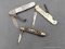 Three folding pocket knives up to 3 3/4