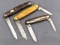 Three vintage Remington UMC and regular Remington folding pocket knives. Two are complete, but the