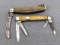Two vintage folding pocket knives by Taylor and other. The knives are in pretty good condition with