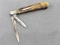 Vintage Johnson Western folding pocket knife. The knife is in good condition with fair hinges,