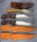 Sheath knife or dagger with interesting handle, and a pair of Interpur fixed blade knives with