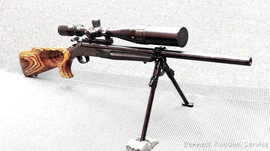 Harrington & Richardson Sportster .17 HMR top break rifle with a BSA 4-16x40 Mil Dot scope. The 22"