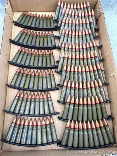 Approx 160 rounds of 7.62 x 39 Ammunition in stripper clips and with FMJ bullets.