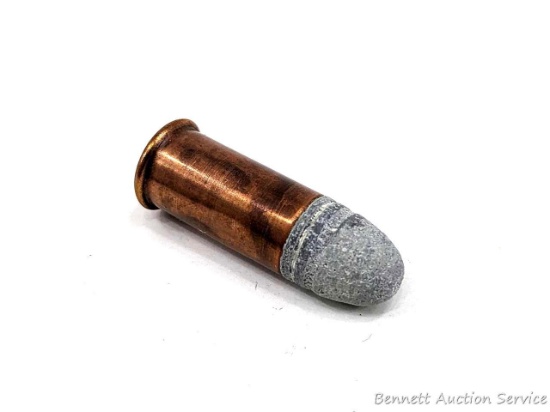 Cartridge collectors - super rare .38 Short Colt RIMFIRE by Peters. The copper case's head is marked