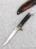 Western No. L28 bird or trout knife with sheath, measures 6