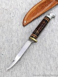 Western No. L28 bird or trout knife with sheath, measures 6-1/4