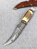 Edge brand hunting knife with matching sheath. Knife Model 496 and made in Solingen Germany. Blade,