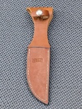 Marble's leather fixed blade knife sheath is 9-3/4