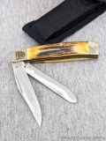 Frost Cutlery folding pocket knife promotes Snap On Tools. Blades are fairly tight, handle slabs and