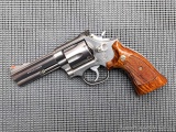 Smith & Wesson model 686 stainless steel revolver in .357 Magnum is overall excellent. The four inch