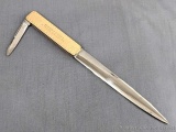 Remington UMC letter opener knife with a pen blade, the gold plated handles have minimal wear