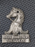 Hale Brothers Sheffield door ornament, seller notes that this once hung on Hale Brothers factory
